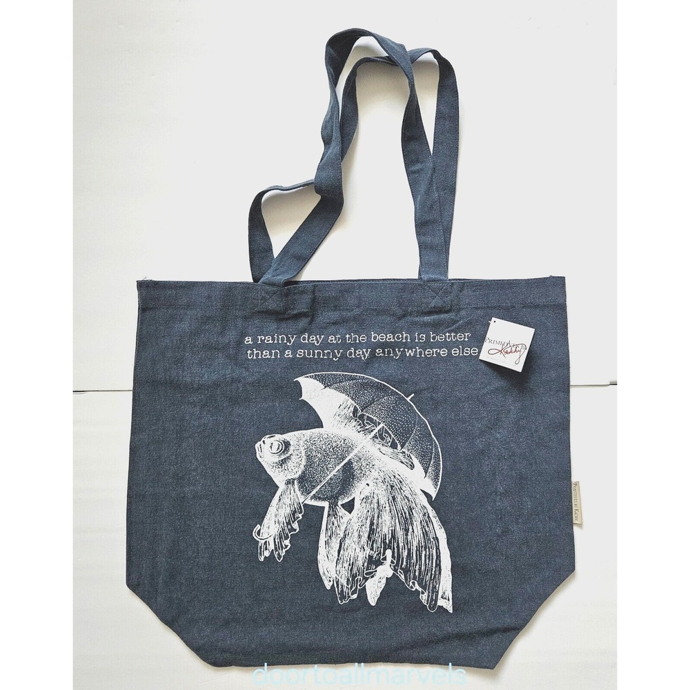 Primitives by Kathy Beach Tote 100% Cotton @Dan DiPaolo Coastal Nautical NWT